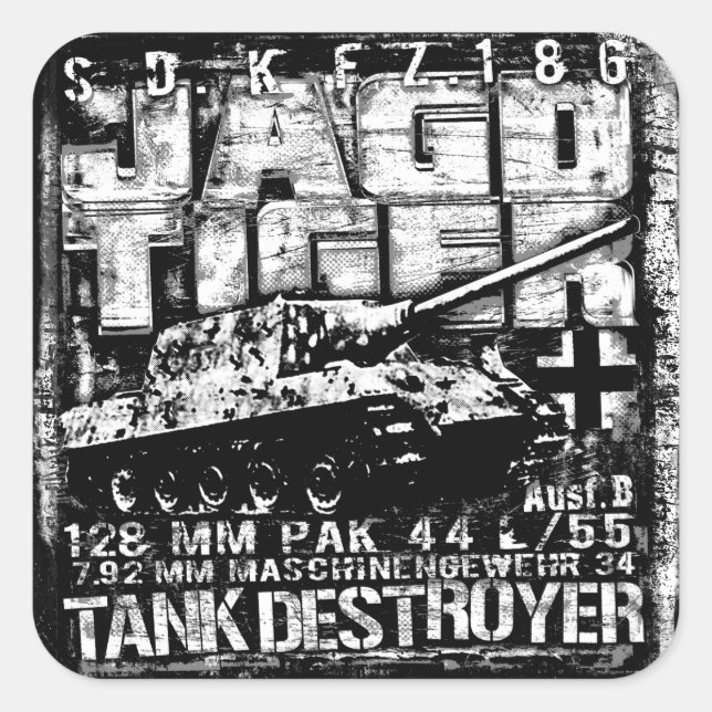STICKER CARRÉ JAGDTIGER (Devant)