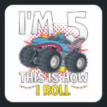 Sticker Carré J'ai 5 ans C'est comme ça que je roule Monster Tru<br><div class="desc">I'm 5 Voici comment je roule Monster Truck 5th Birthday Boys Family Matching Design Cadeau Carré Sticker Classic Collection.</div>