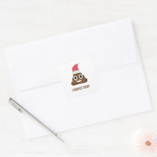 Sticker Carré J'ai balancé aujourd'hui Drôle Brown Emoji Casquet
