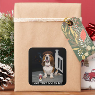 Sticker Carré J'ai Ce Chien En Moi, Idée De Mème Drôle De Basset