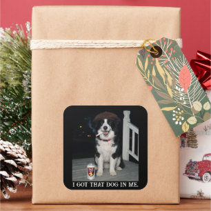 Sticker Carré J'ai Ce Chien En Moi, Mème Drôle de Border Collie
