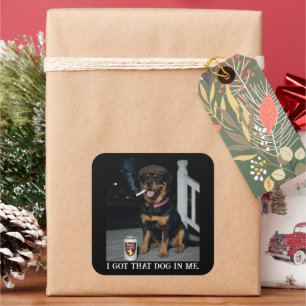 Sticker Carré J'ai Ce Chien En Moi, Personnalité Drôle de Rottwe