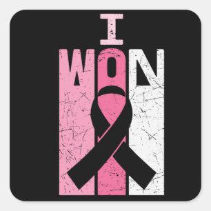 Sticker Carré J'ai gagné Guerrière de Sensibilisation au Cancer