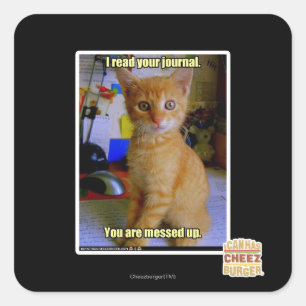 Sticker Carré J'ai lu votre journal