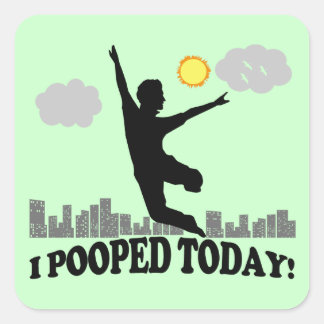 Sticker Carré J'Ai Poopé Aujourd'Hui
