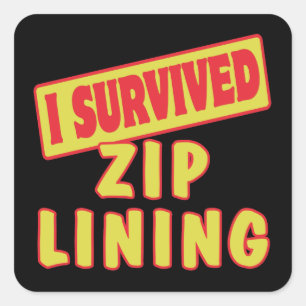 STICKER CARRÉ J'AI SURVÉCU À ZIP LINING