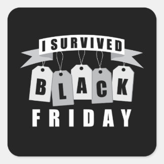 Sticker Carré J'ai survécu vendredi noir