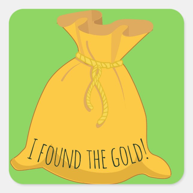 Sticker Carré J'ai trouvé l'or Saint Patrick's Day (Devant)