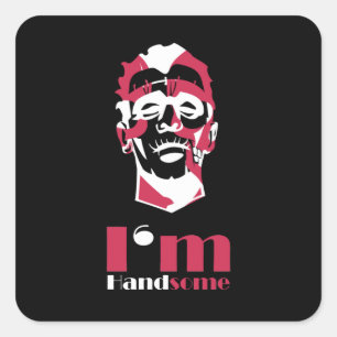 Sticker Carré J'ai un visage abstrait beau