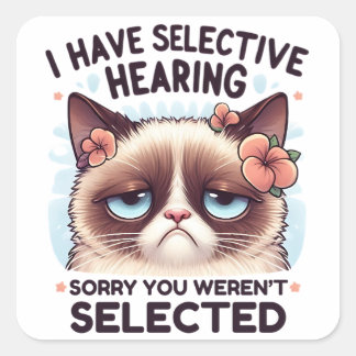 Sticker Carré J'ai une audition sélective Cadeau drôle pour amat