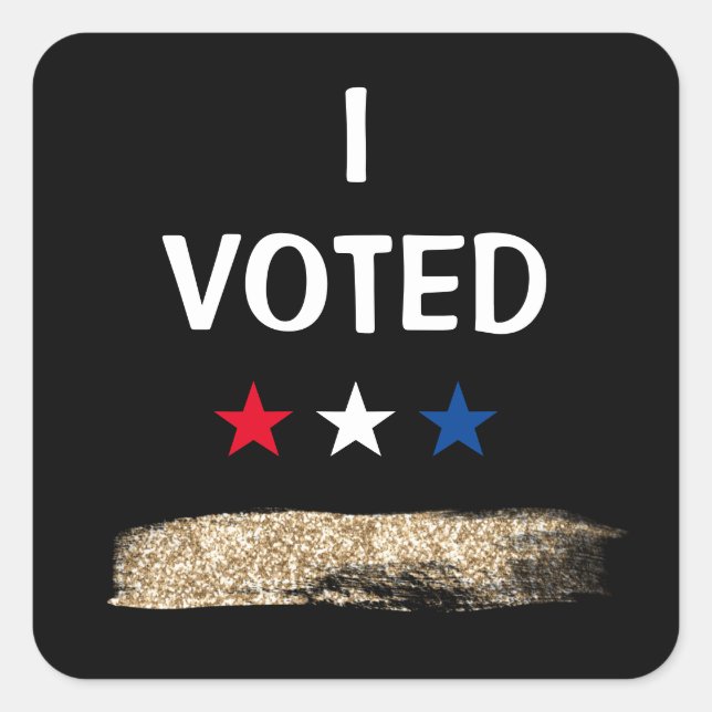 Sticker Carré J'ai voté Étincelles (Devant)