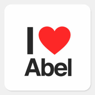 Sticker Carré j'aime abel