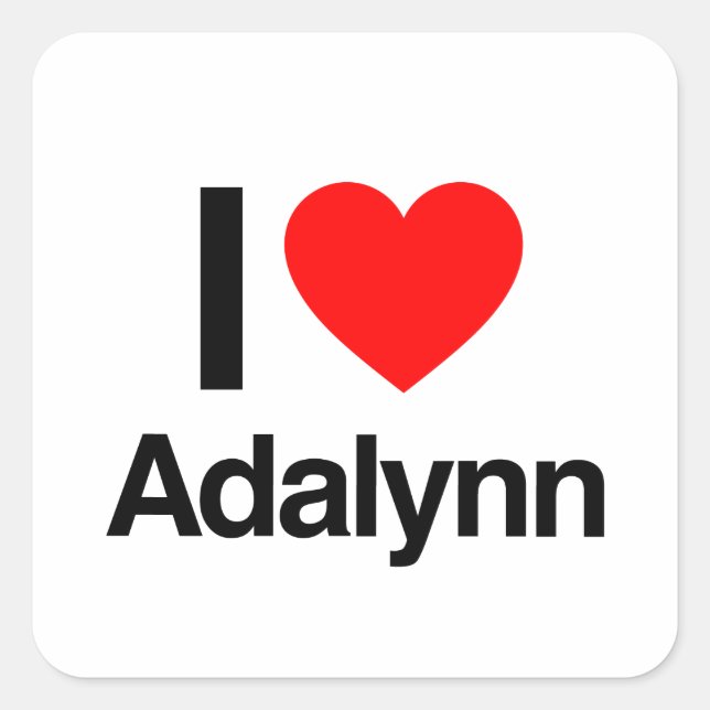 Sticker Carré j'aime adalynn (Devant)