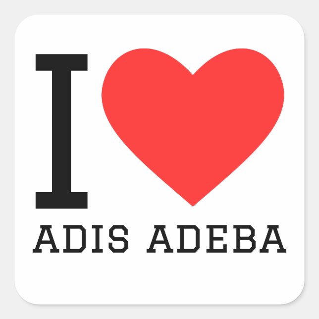 Sticker Carré J'aime adis adeba (Devant)