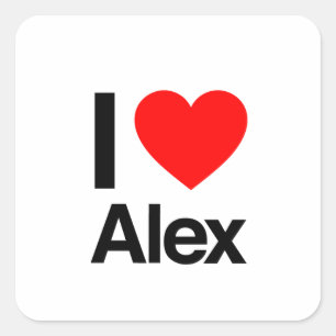 Sticker Carré j'aime alex