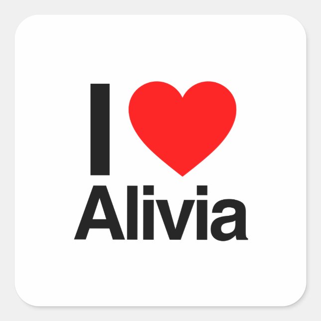 Sticker Carré j'aime alivia (Devant)
