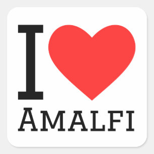 Sticker Carré J'aime amalfi