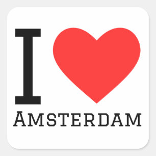 Sticker Carré J'aime Amsterdam