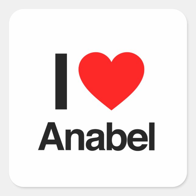 Sticker Carré j'aime anabel (Devant)