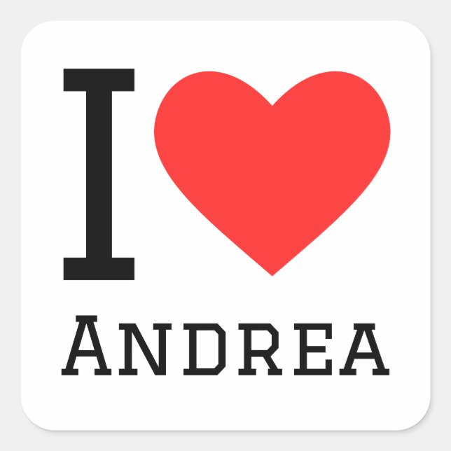 Sticker Carré J'aime andrea (Devant)
