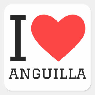 Sticker Carré J'aime anguilla