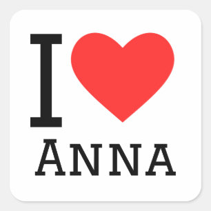 Sticker Carré J'aime anna