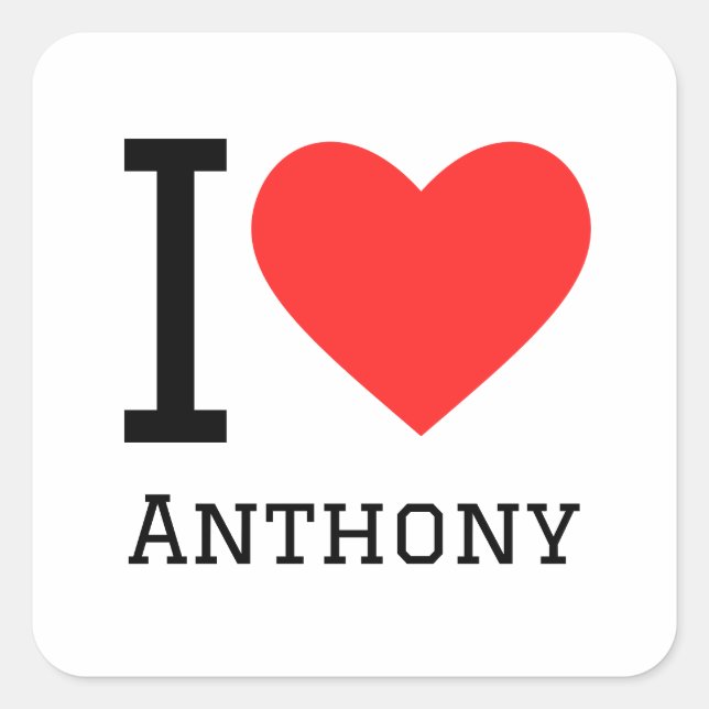 Sticker Carré J'aime anthony (Devant)