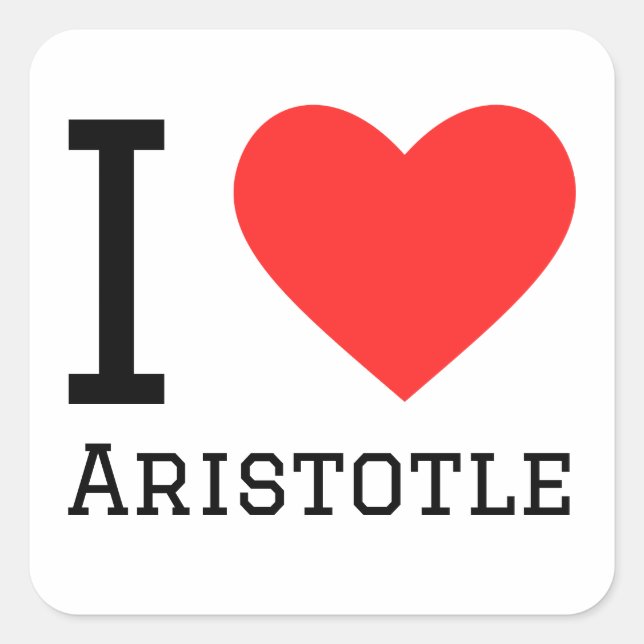 Sticker Carré J'aime Aristote (Devant)