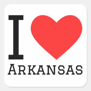 Sticker Carré J'aime Arkansas