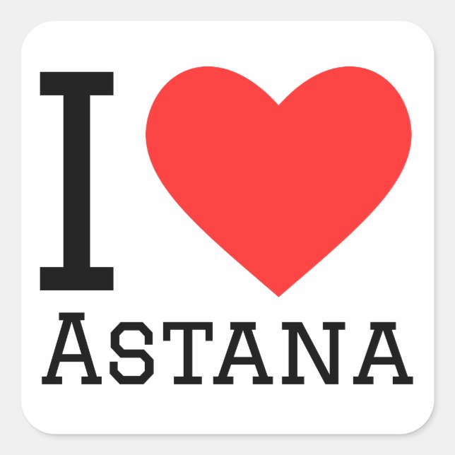 Sticker Carré J'aime astana (Devant)