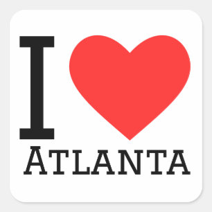 Sticker Carré J'aime Atlanta