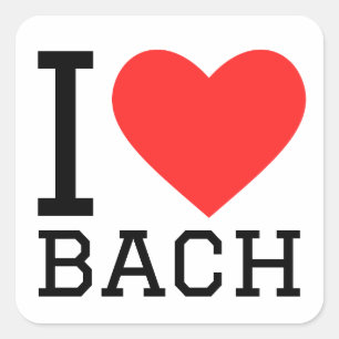 Sticker Carré J'aime Bach