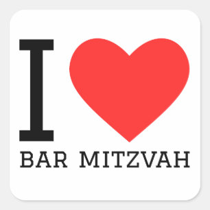 Sticker Carré J'aime bar mitzvah