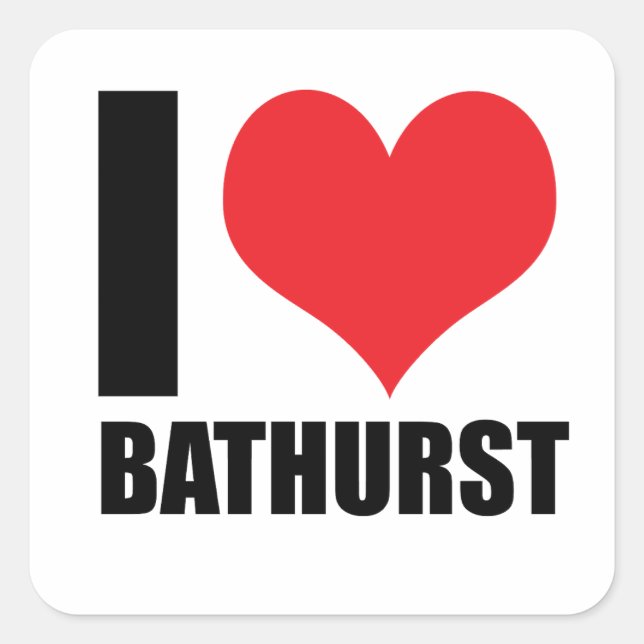 Sticker Carré J'aime Bathurst (Devant)