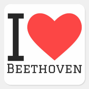 Sticker Carré J'aime Beethoven