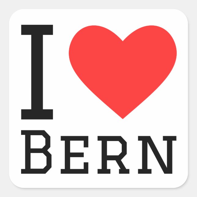 Sticker Carré J'aime bern (Devant)