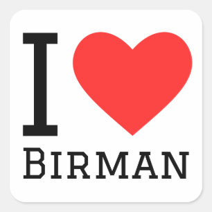 Sticker Carré J'aime Birman