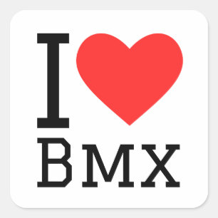 Sticker Carré J'aime bmx