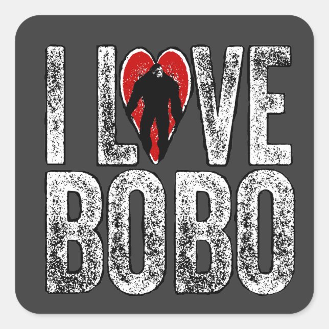 Sticker Carré J'aime Bobo (Devant)