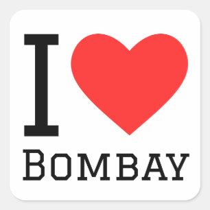 Sticker Carré J'aime Bombay