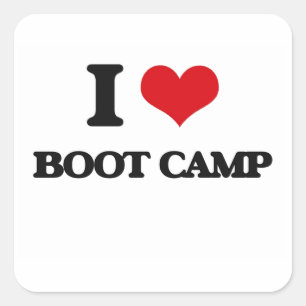 Sticker Carré J'aime Boot Camp