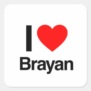 Sticker Carré j'aime brayan
