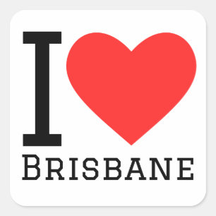 Sticker Carré J'aime brisbane