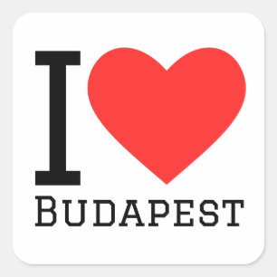 Sticker Carré J'aime Budapest