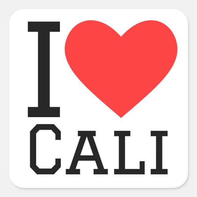 Sticker Carré J'aime cali (Devant)