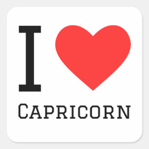 Sticker Carré J'aime Capricorne