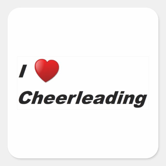 Sticker Carré J'Aime Cheerleader (Devant)