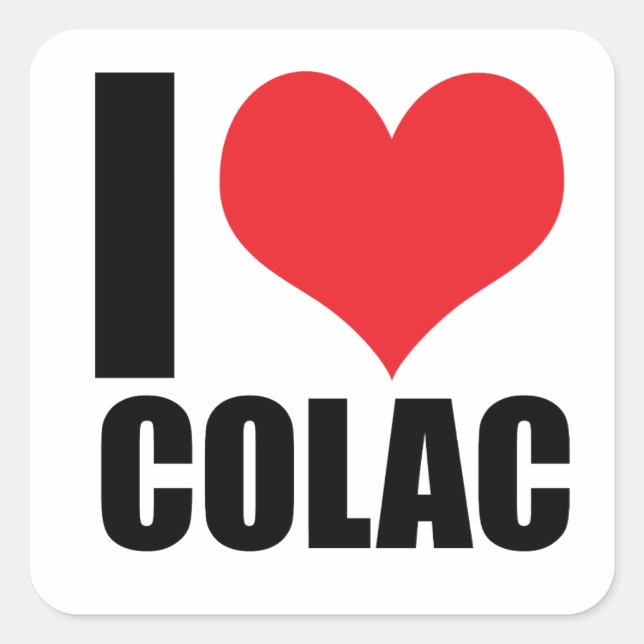 Sticker Carré J'aime Colac (Devant)