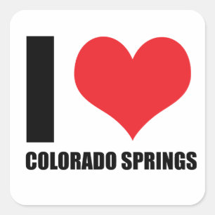 Sticker Carré J'aime Colorado Springs