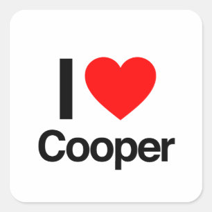 Sticker Carré j'aime cooper